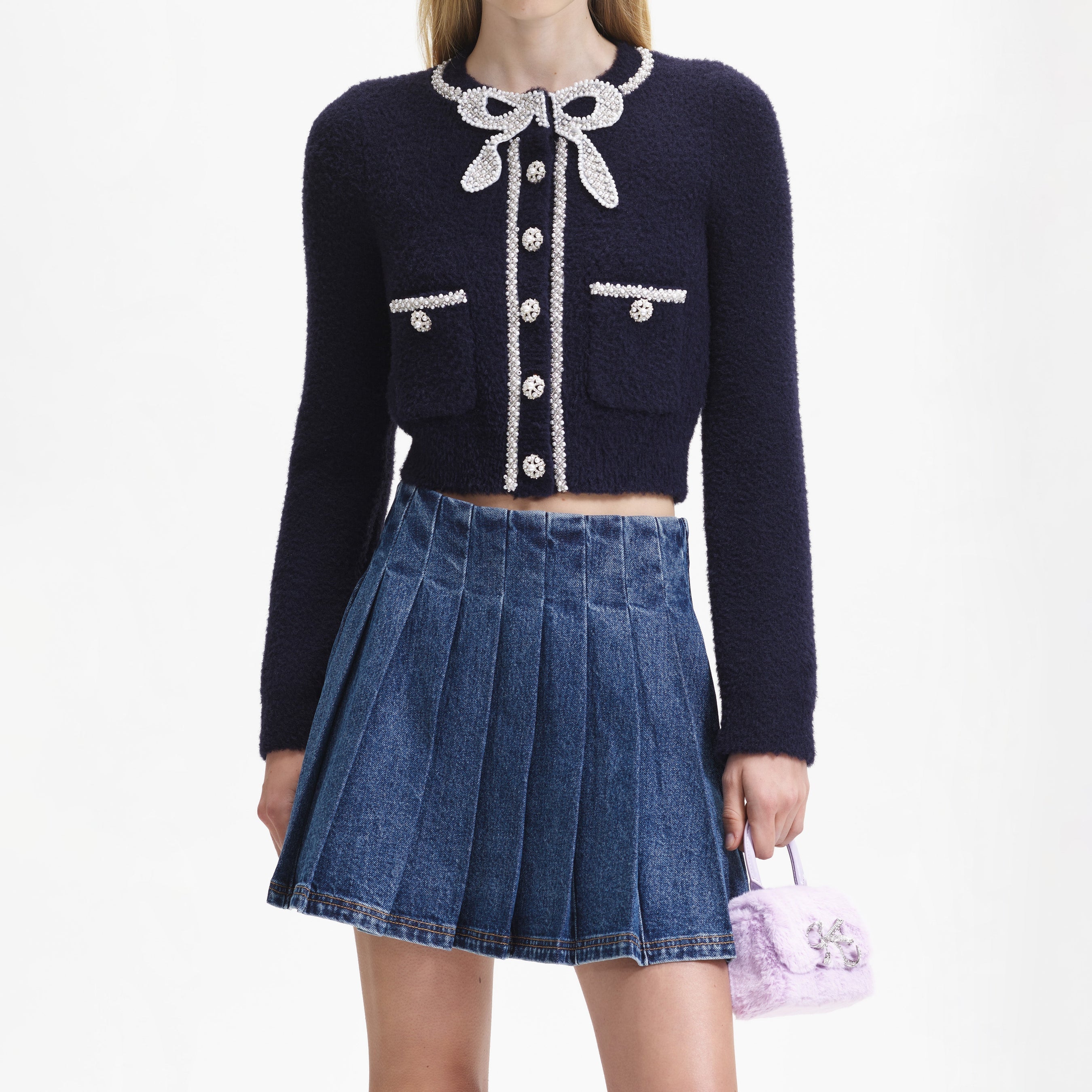 Navy Soft Knit Cardigan
