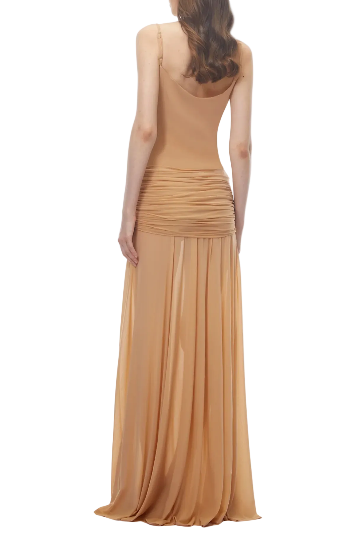 Ruched Maxi Dress - Beige