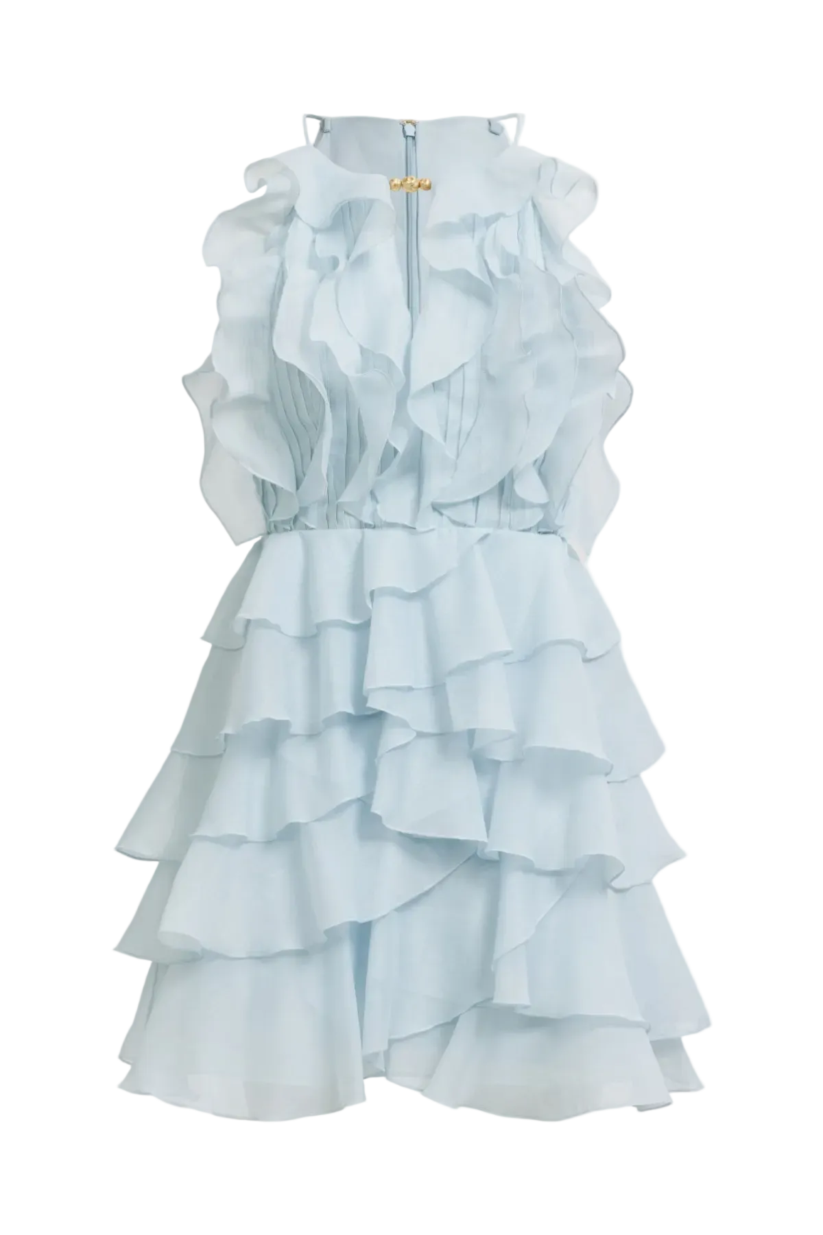 Halter Ruffle Mini Dress - Blue