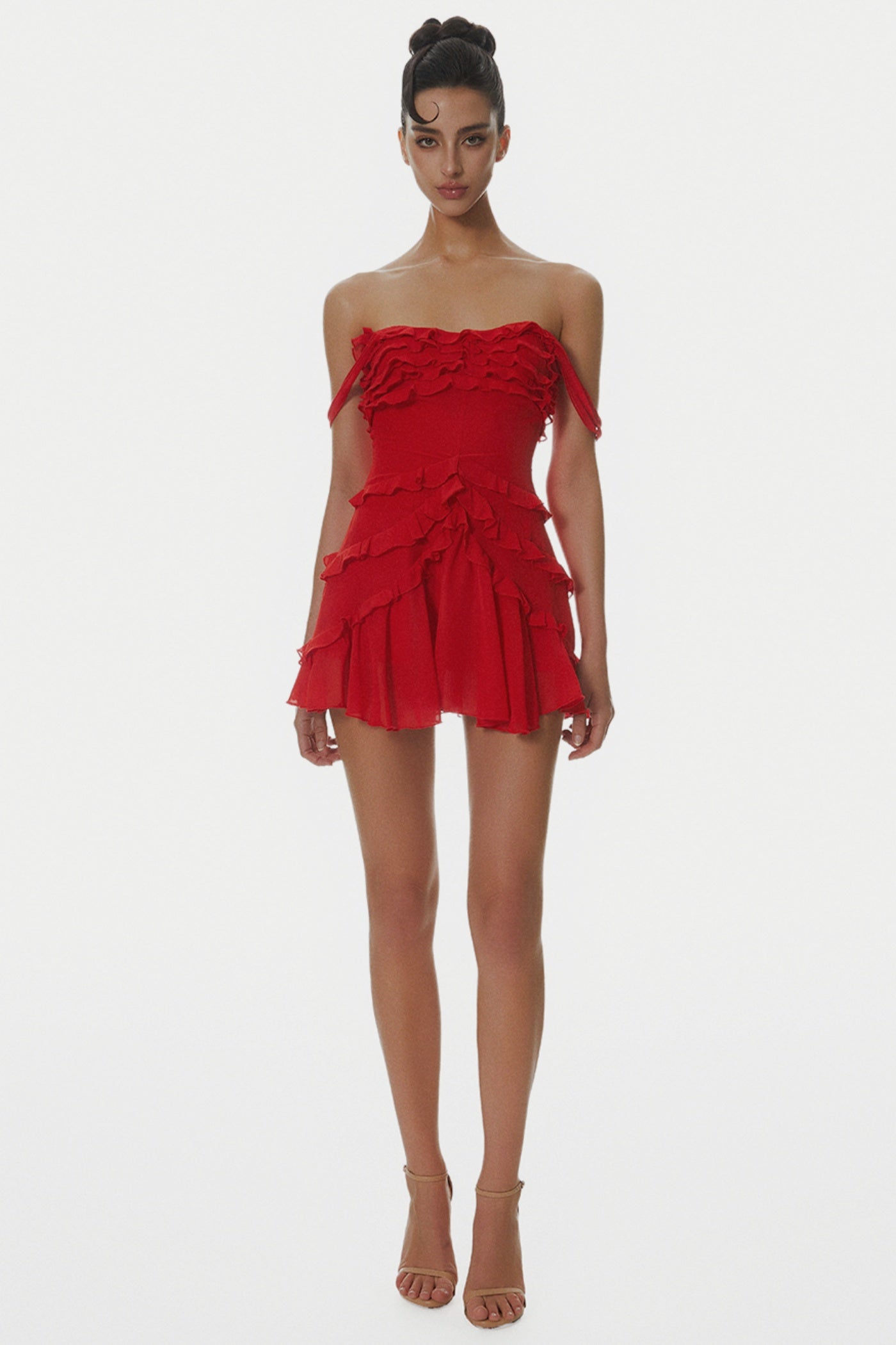 Off Shoulder Ruffle Mini Dress