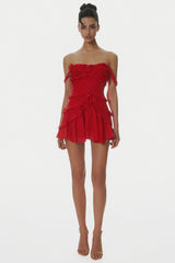 Off Shoulder Ruffle Mini Dress