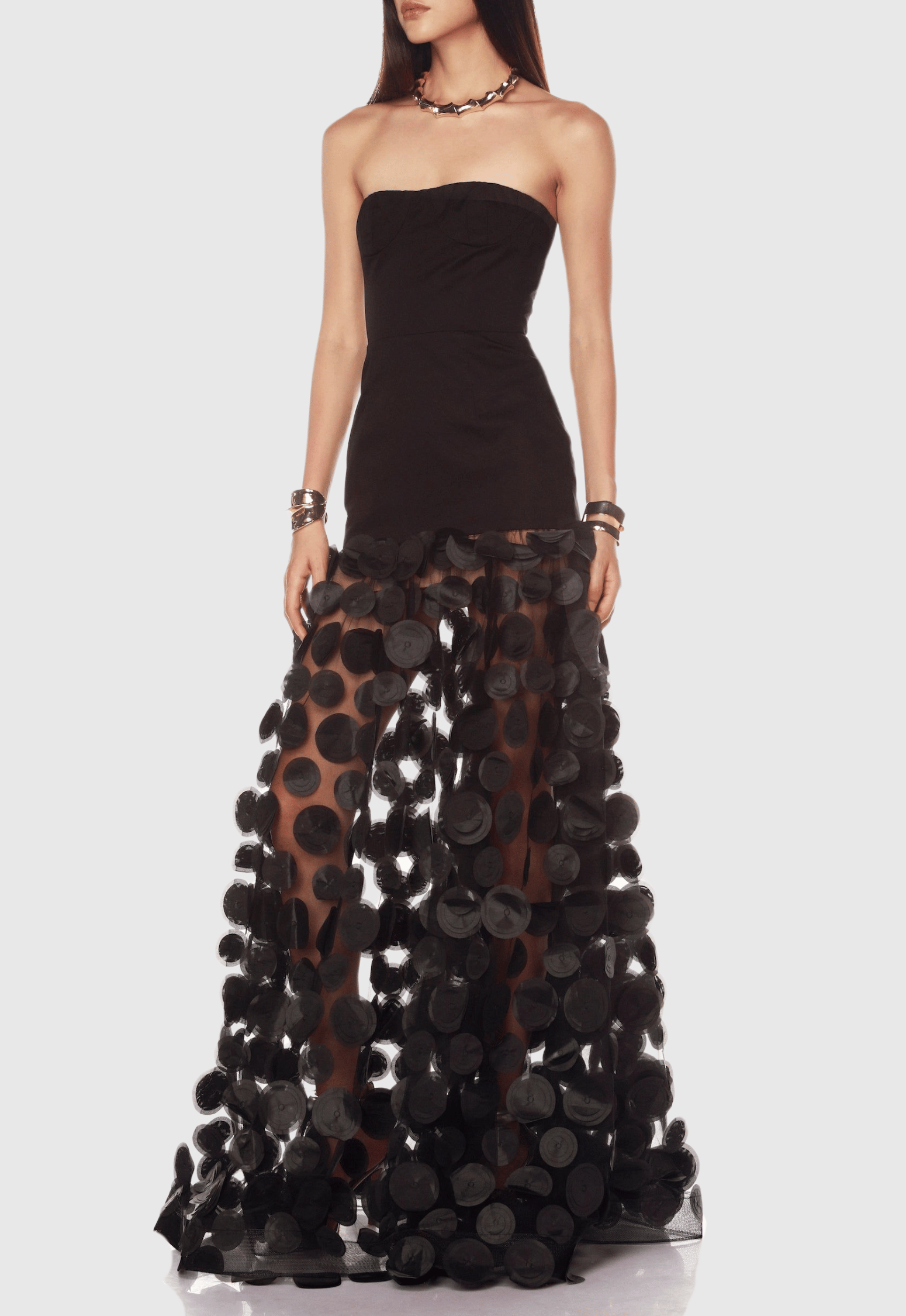 Mesh Maxi Dress - Black