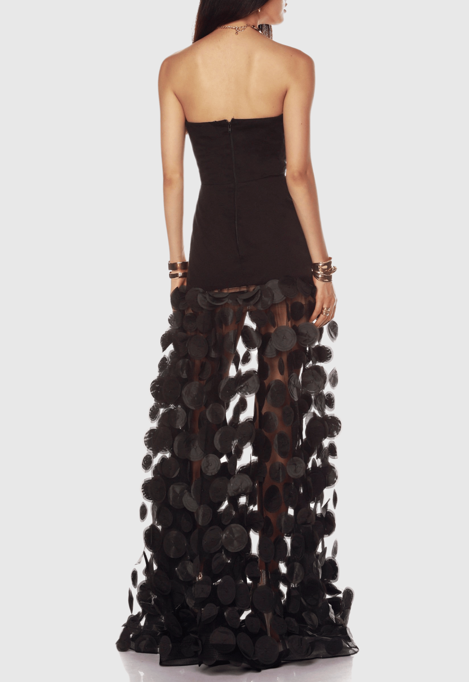 Mesh Maxi Dress - Black