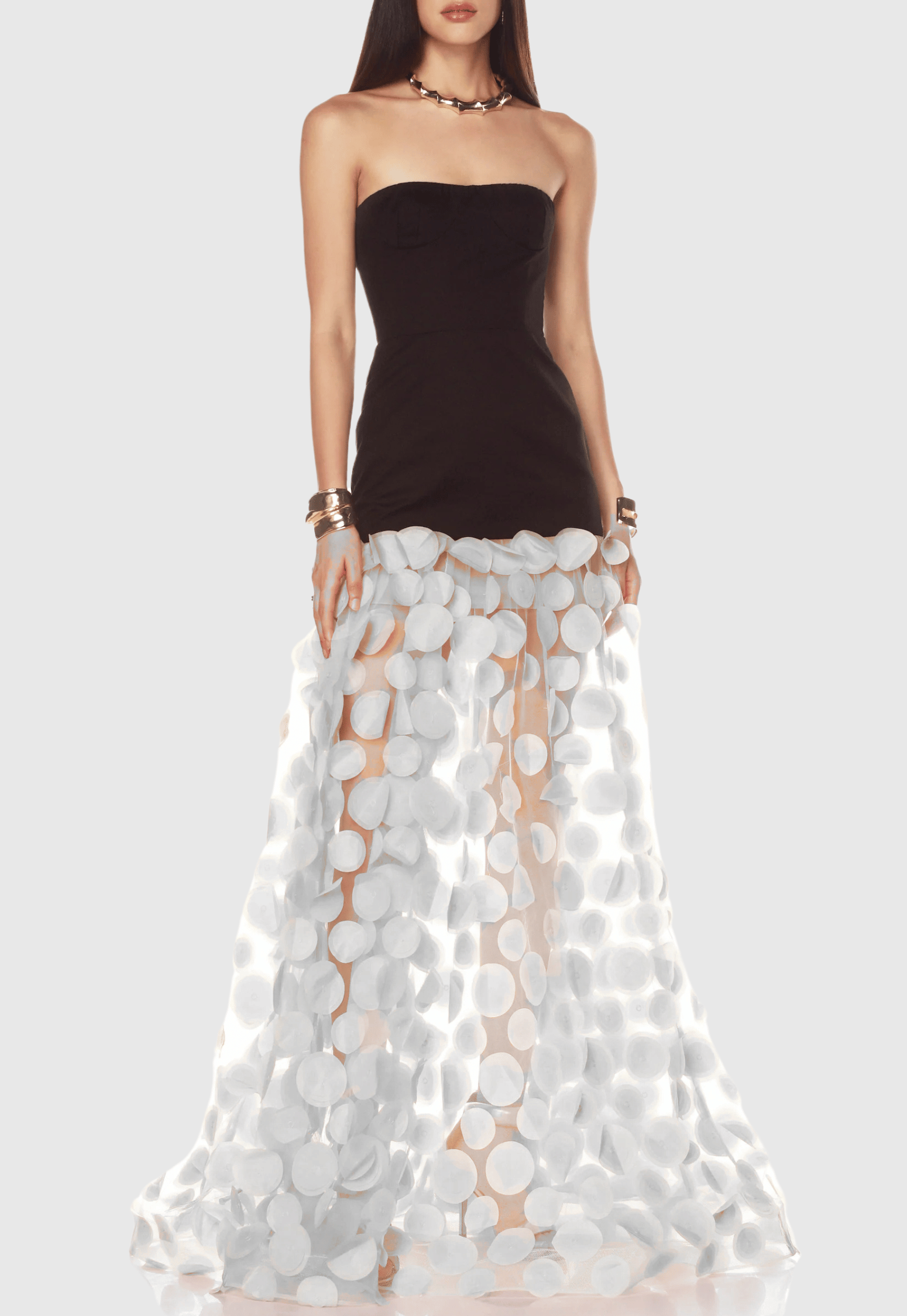 Mesh Maxi Dress - White