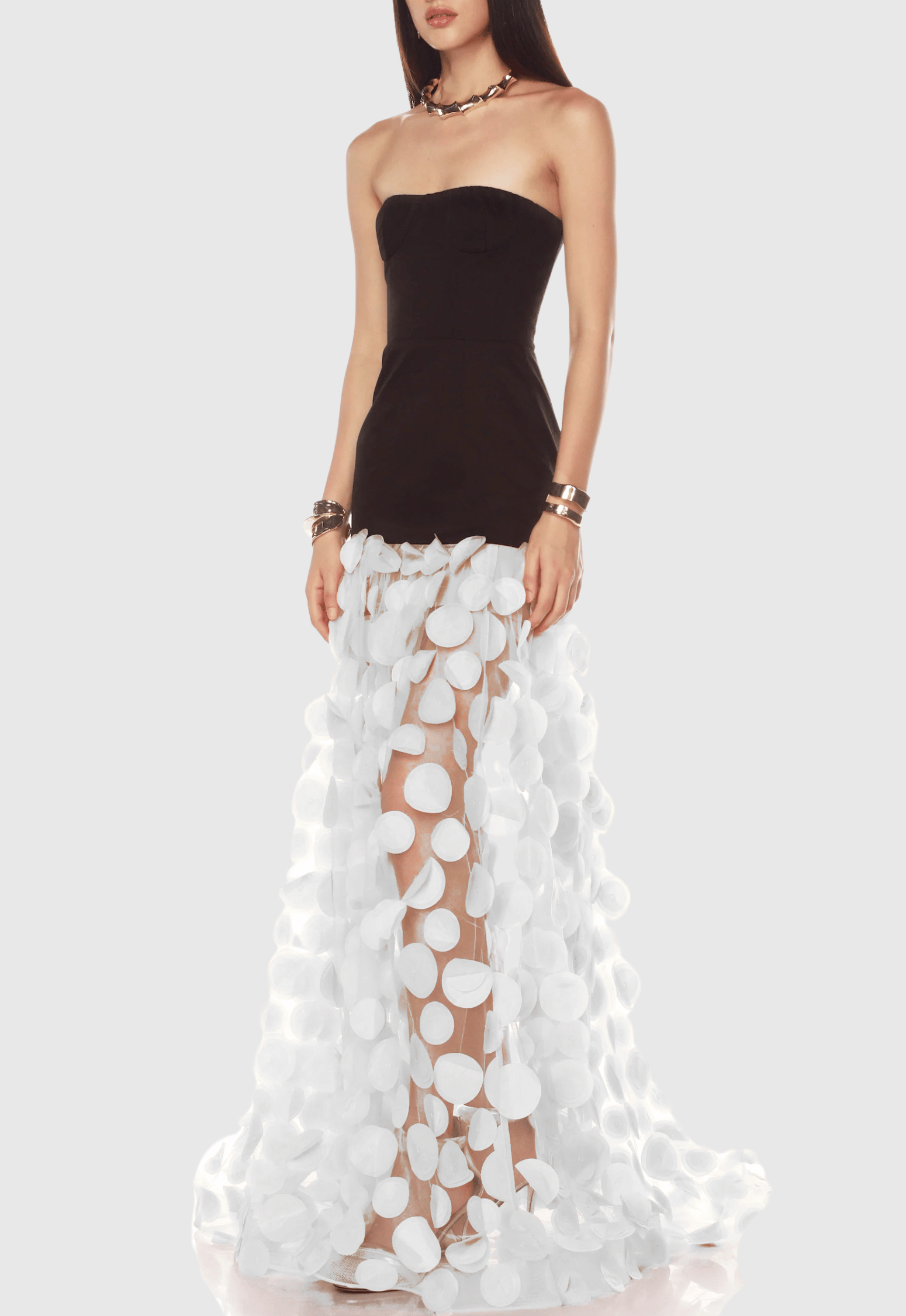Mesh Maxi Dress - White