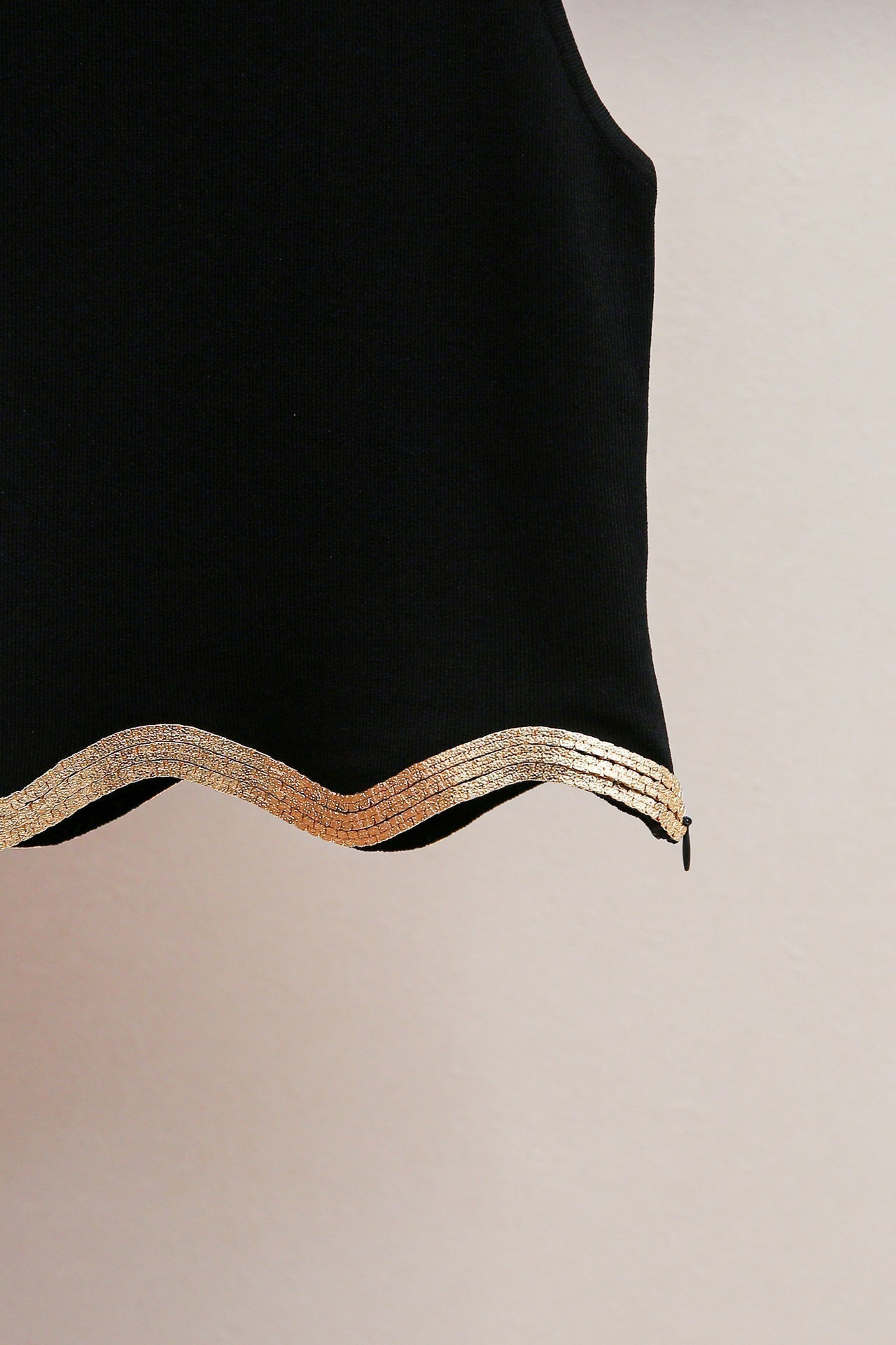 Black Cropped Jumper with Chain Detail