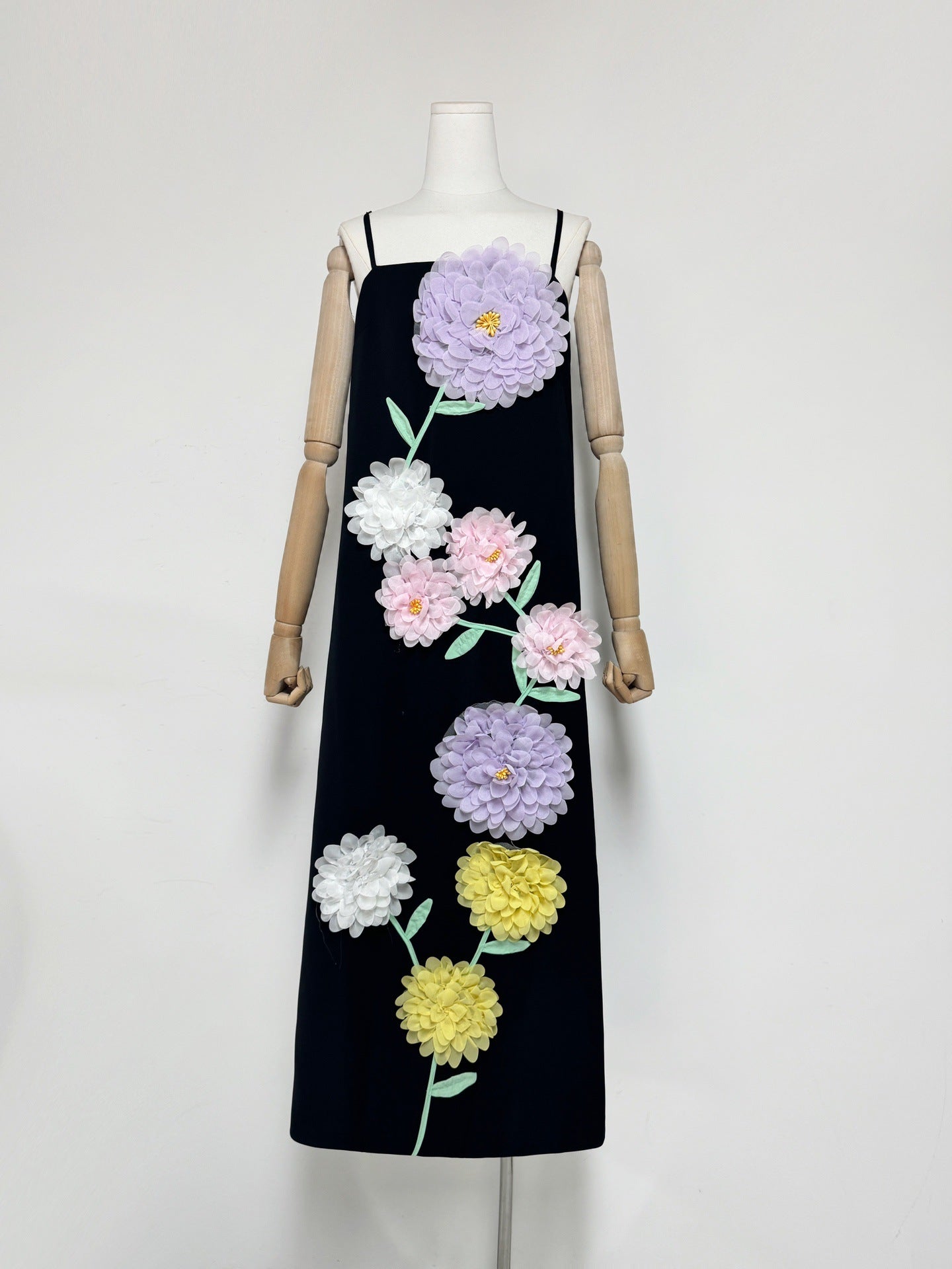 Embroidered Maxi Dress in Black
