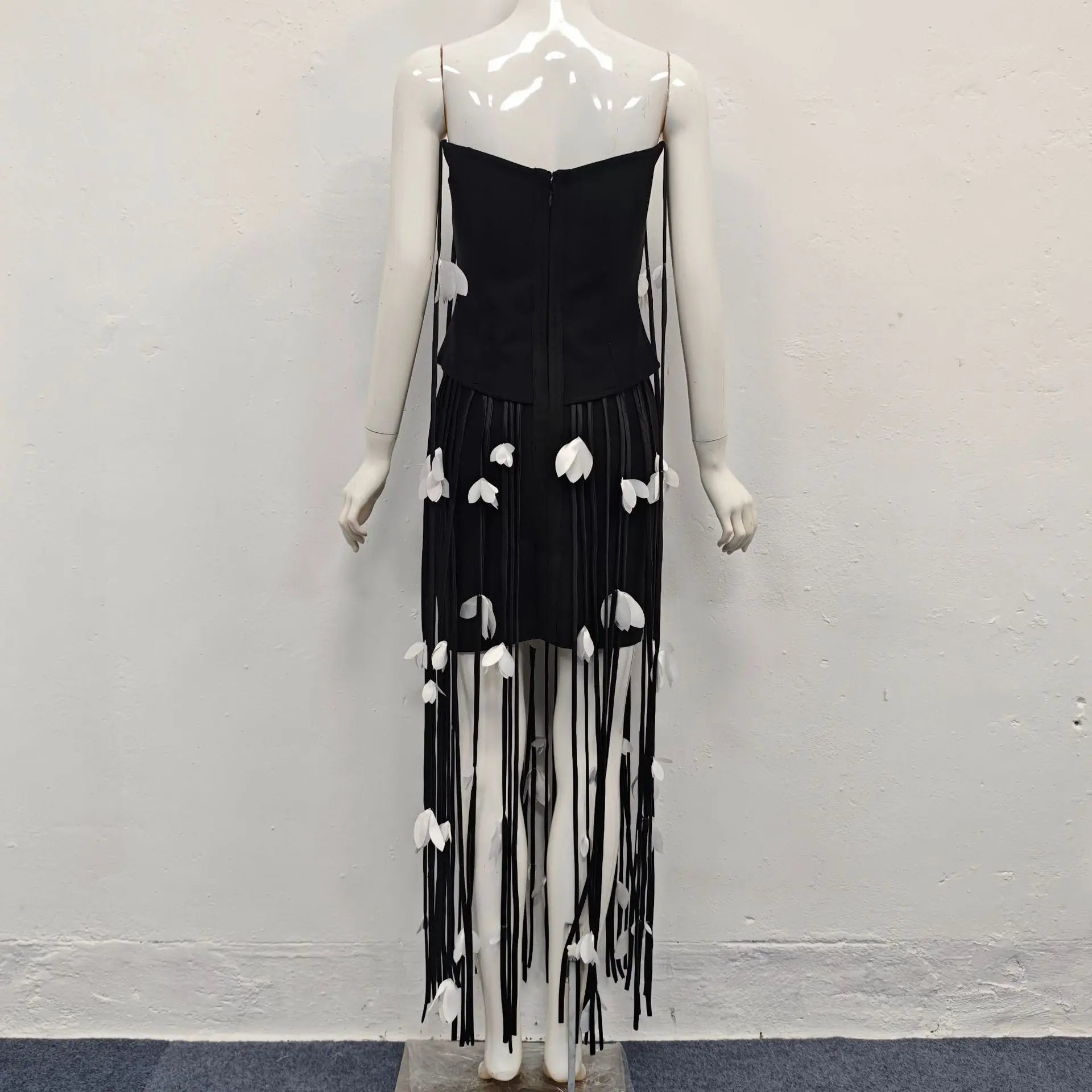 Black Flower Mini Dress