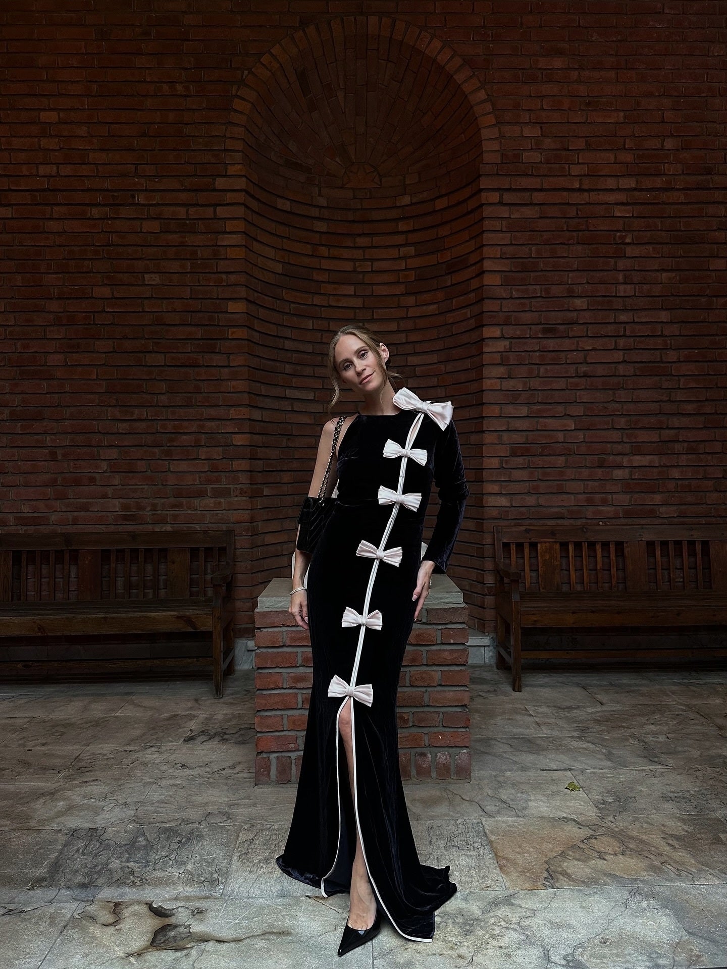 Cascade Maxi Dress in Black