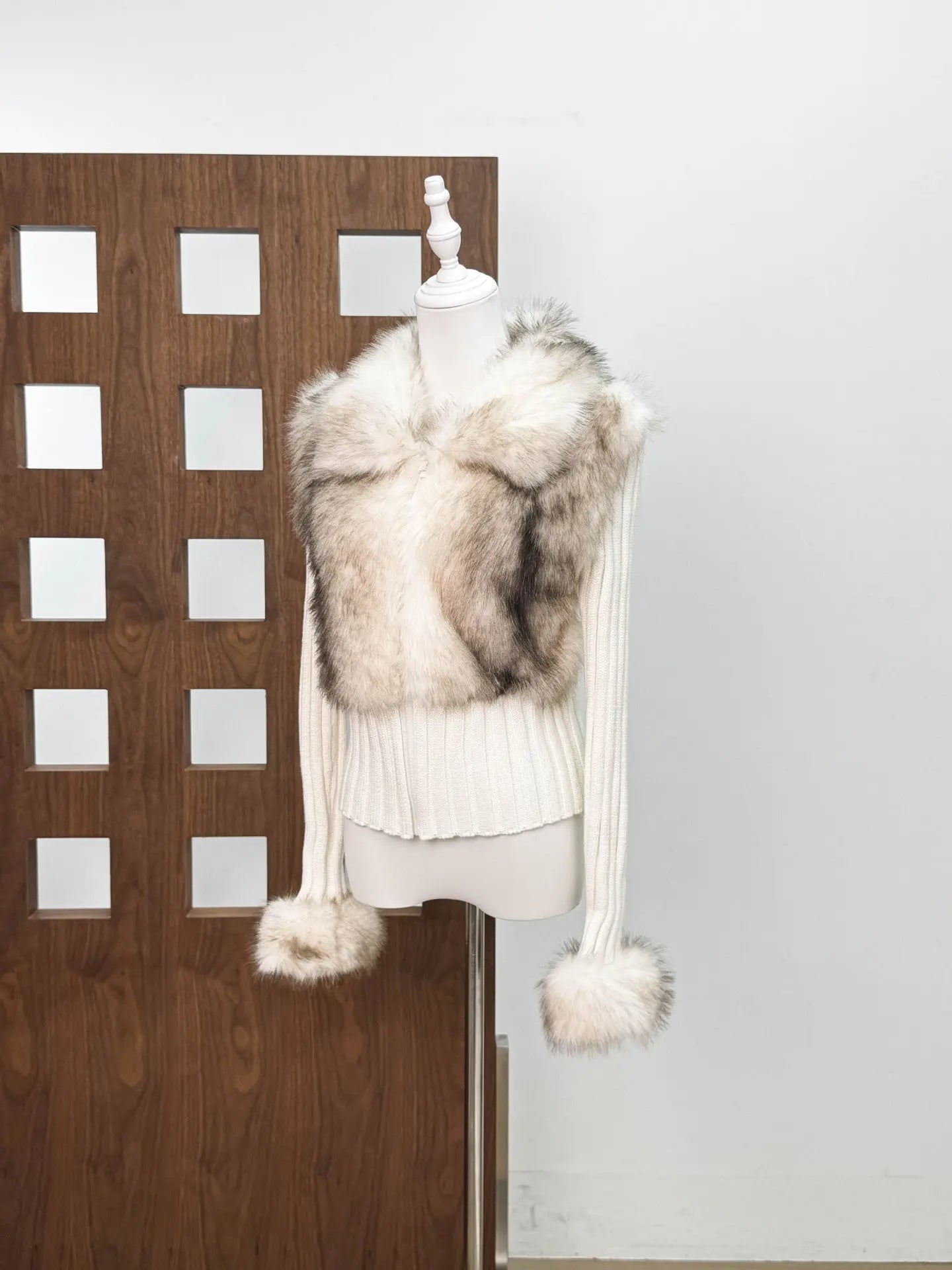 Faux Fur Knit Coat