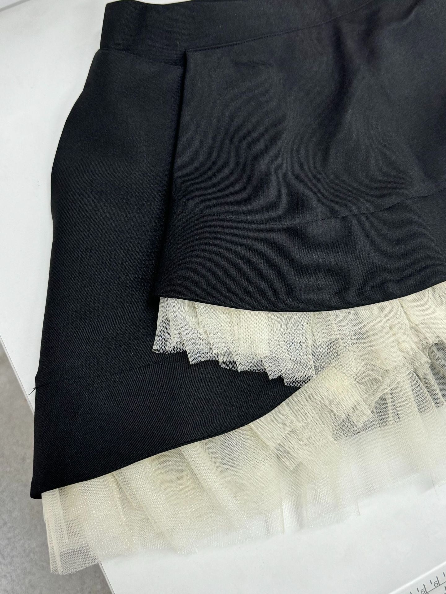 One-Shoulder Top with Backless Ruffled Mesh Skirt Set