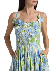 Floral Embroidered Poplin Midi Dress