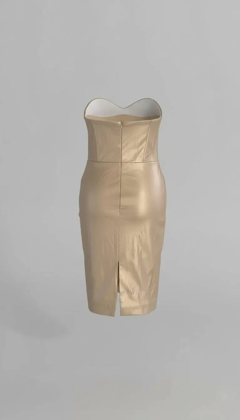 Back Mini Dress in Gold