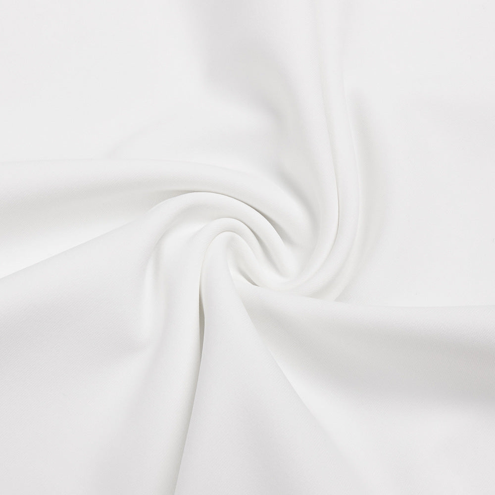Halter Backless High Diamond Maxi Dress in White