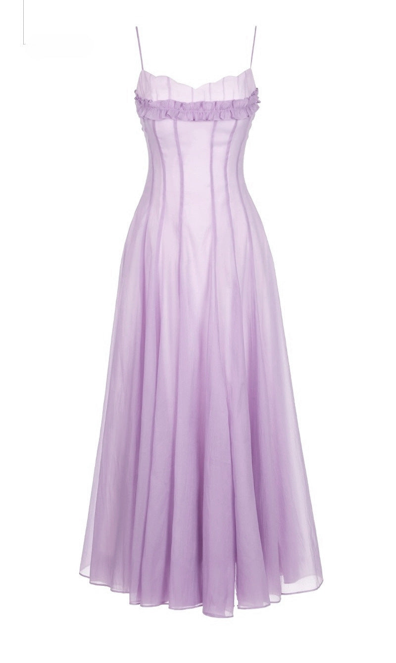 Chest Wrap Maxi Dress in Purple