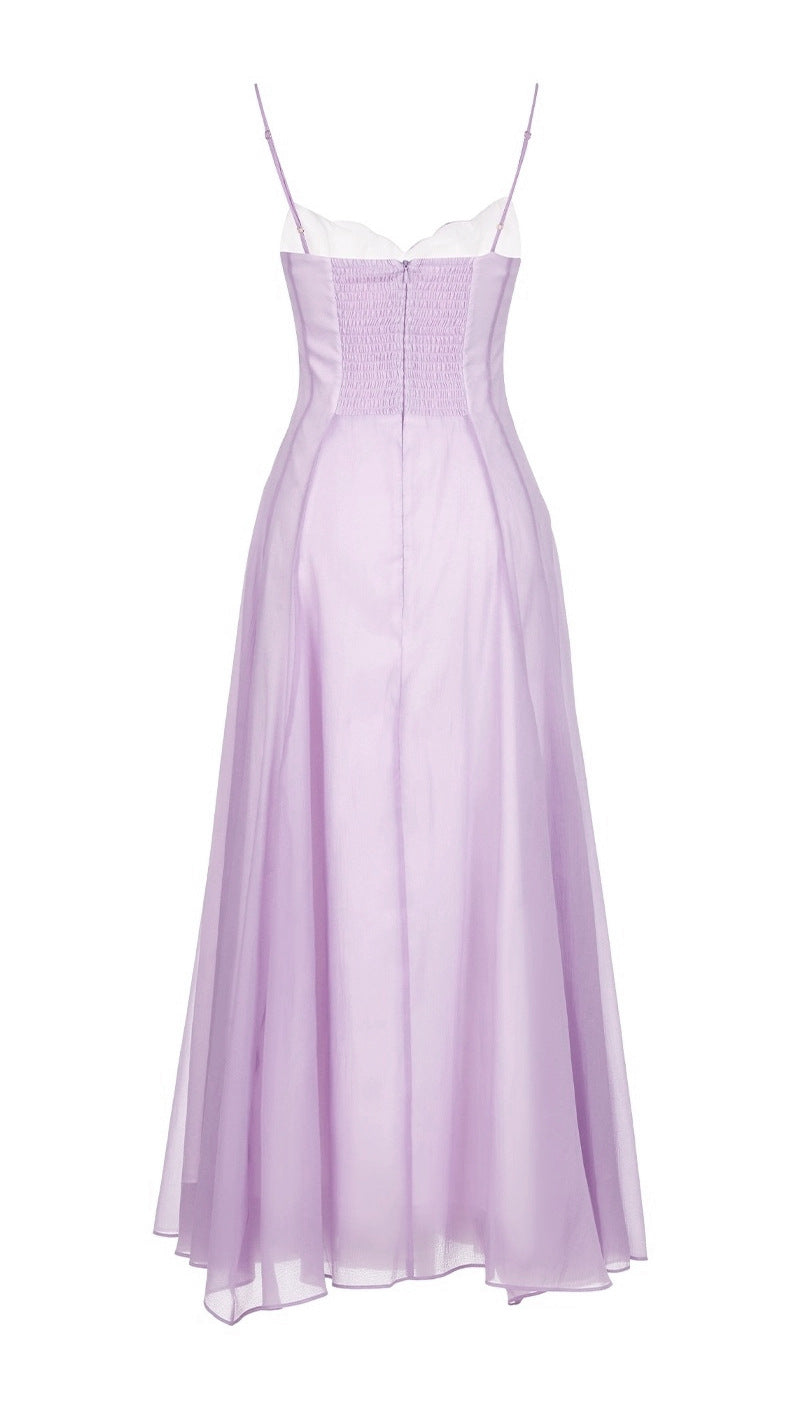 Chest Wrap Maxi Dress in Purple