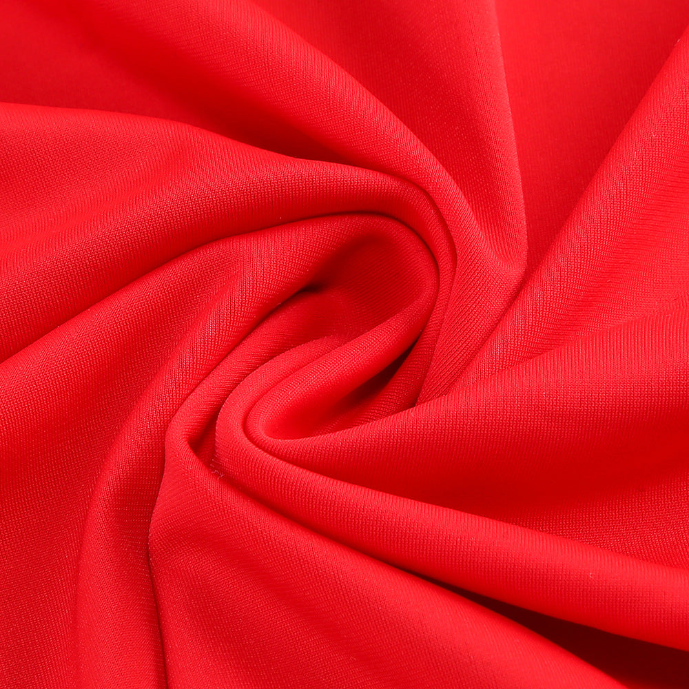 High Hollowed-out Maxi Dress in Red