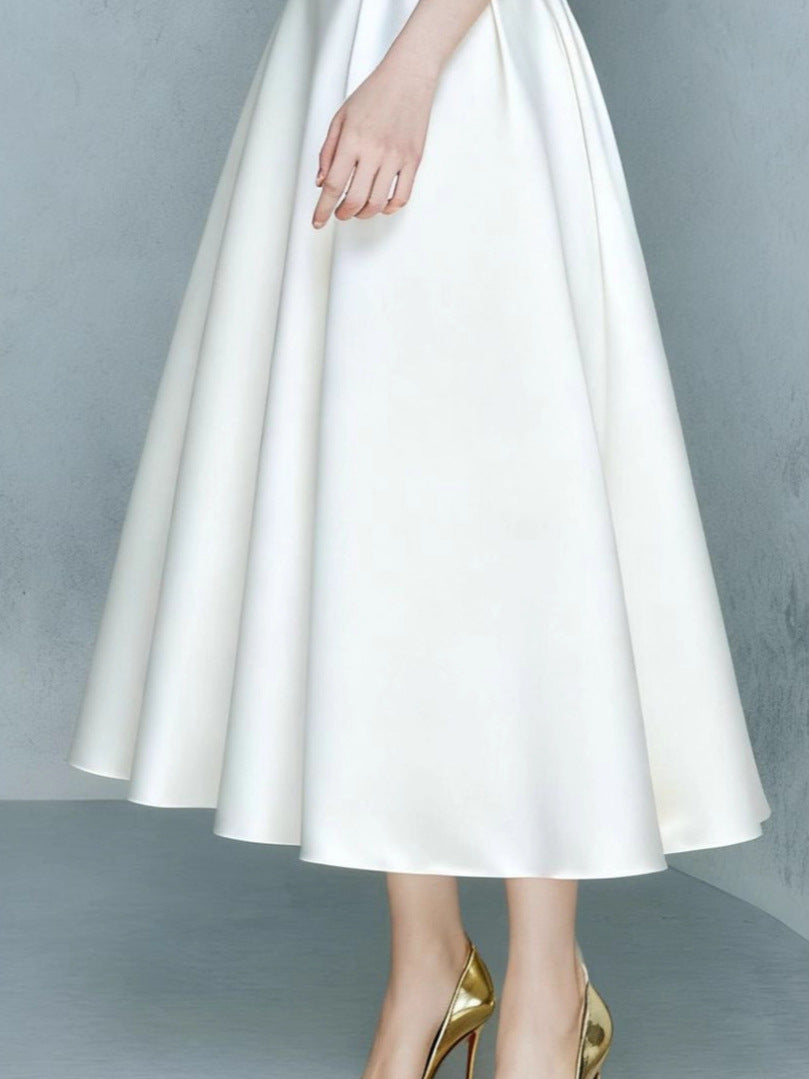 A-line Midi Dress with Belt