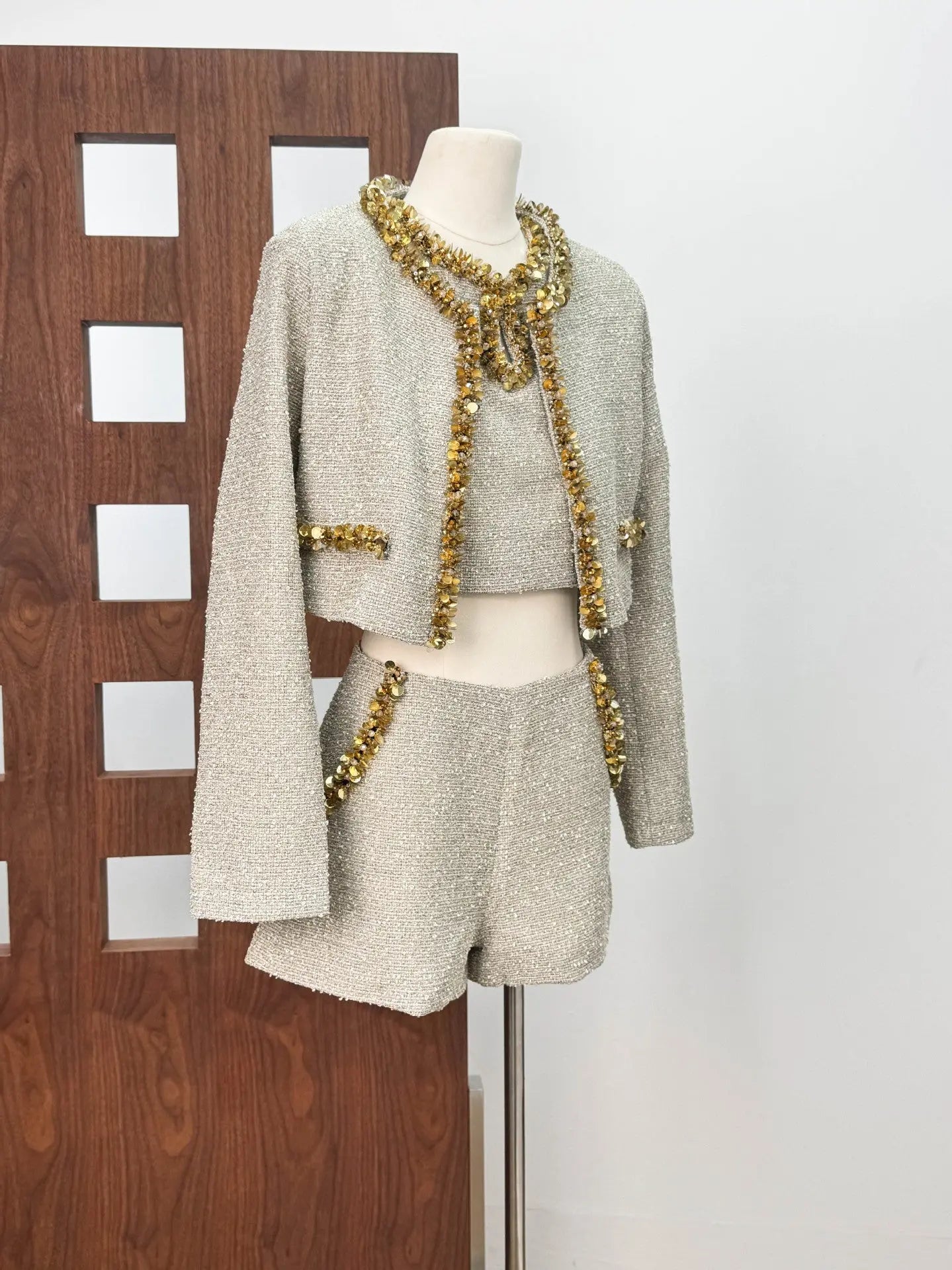 Sequin Jacket in Apricot