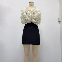 Ruffle Backless Mini Dress in Black