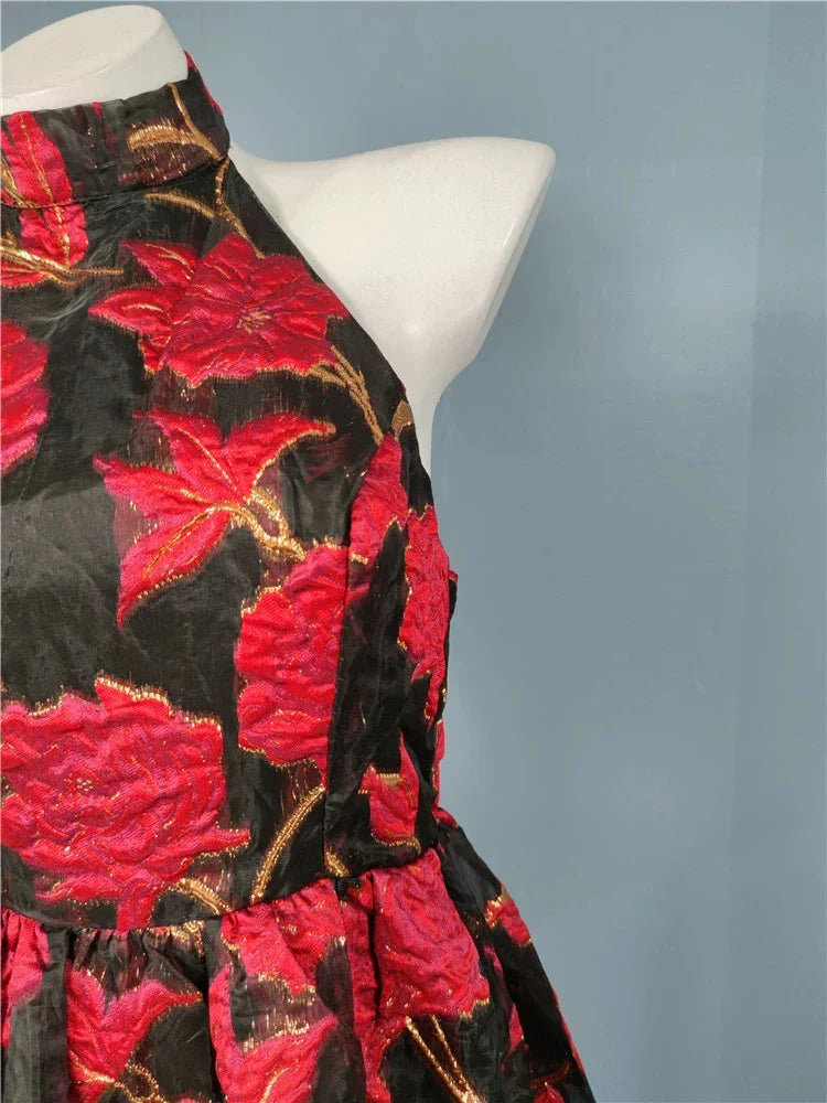 Halter Backless A-line Mini Dress