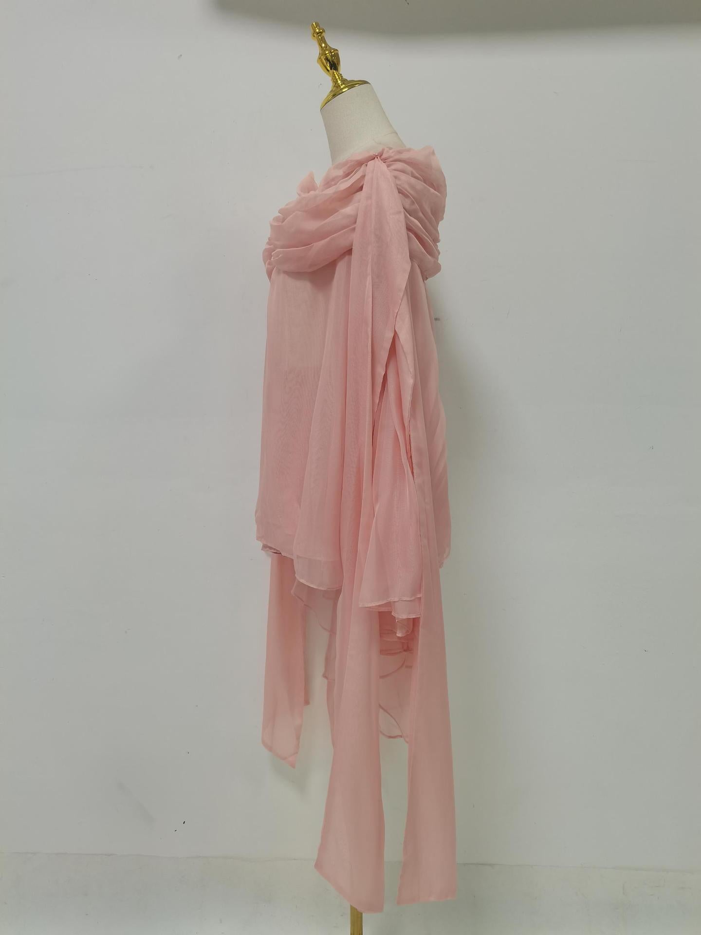 Pink Off Shoulder Mini Dress & Shorts Set
