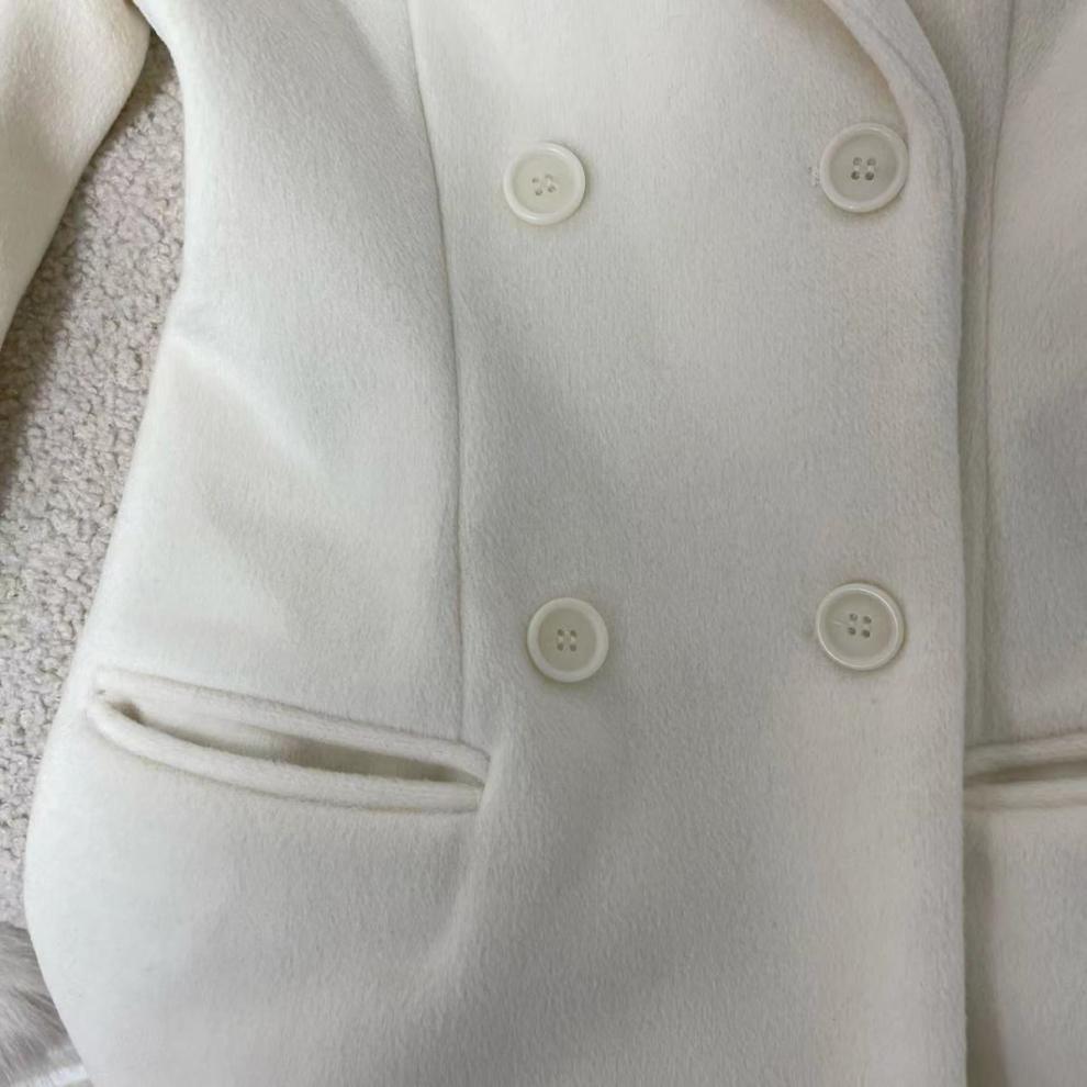 Slim Faux Fur Mid-Length Woolen Coat