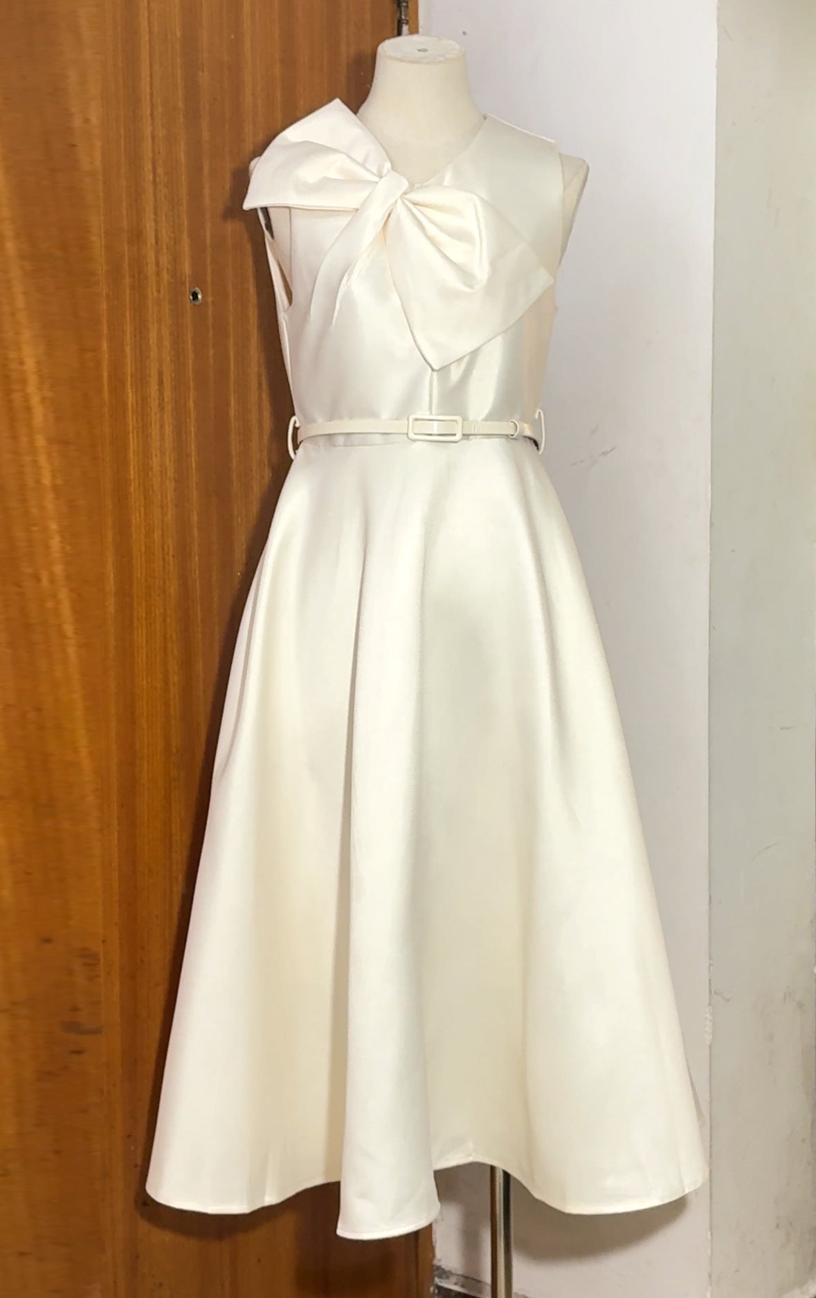 A-line Midi Dress with Belt