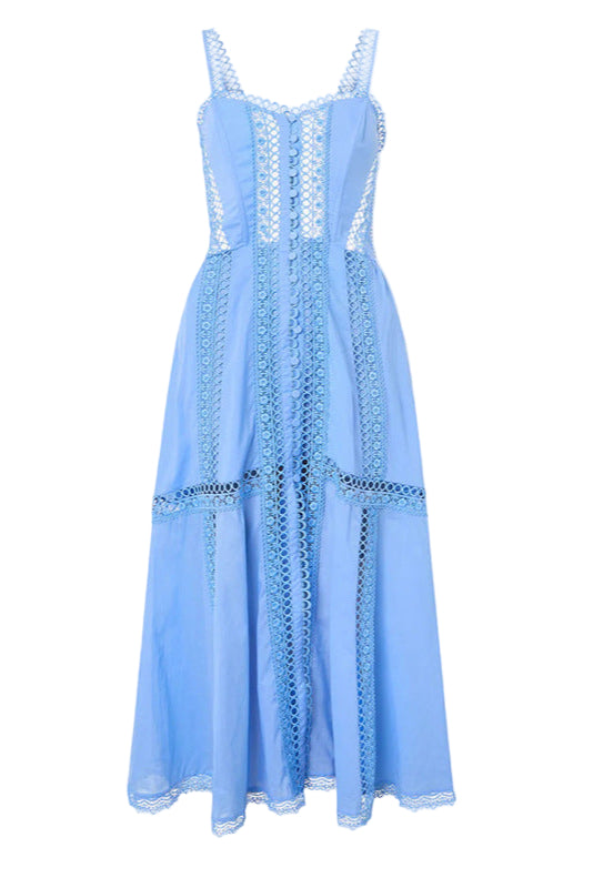 Embroidered Hollow Top Maxi Dress