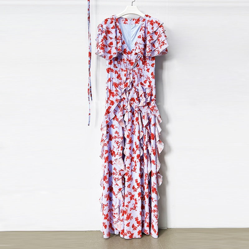 Floral printed Ruffle Maxi Dress