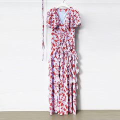 Floral printed Ruffle Maxi Dress