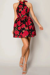 Halter Backless A-line Mini Dress