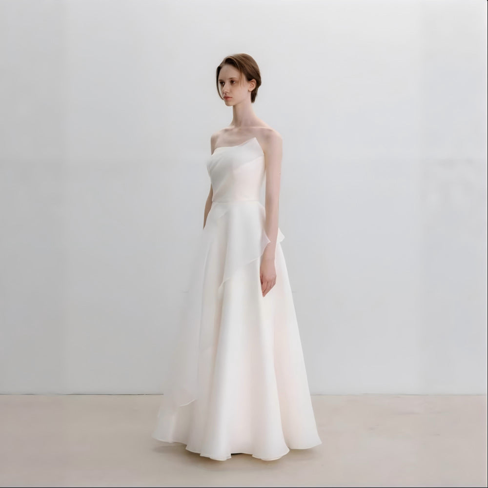 White French Lightweight High-End Slim Fit Simple Maxi Dress