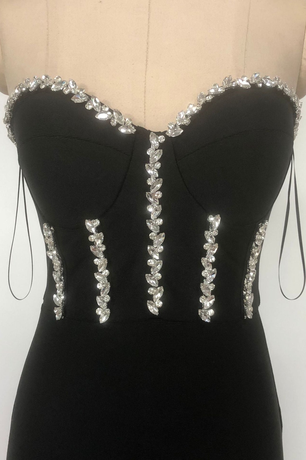Black Mesh Bandage Maxi Dress