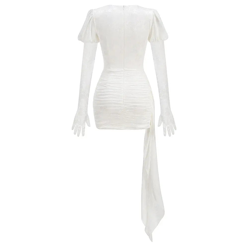 Floral Cutout Mini Dress - White