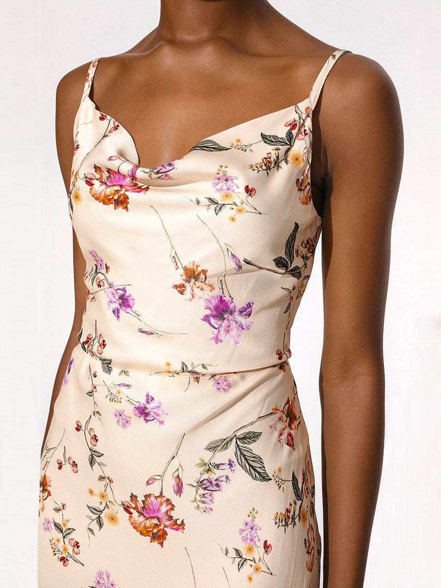 White Floral Slip Maxi Dress