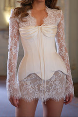 Lace & Satin Corset Mini Dress