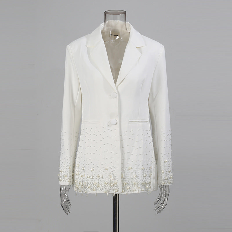 Long Sleeve Blazer in White