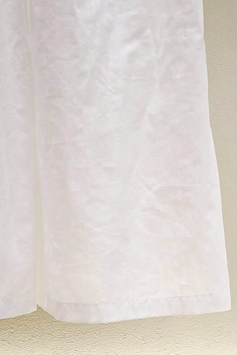 High Crossover V-Neck Maxi Dress in White
