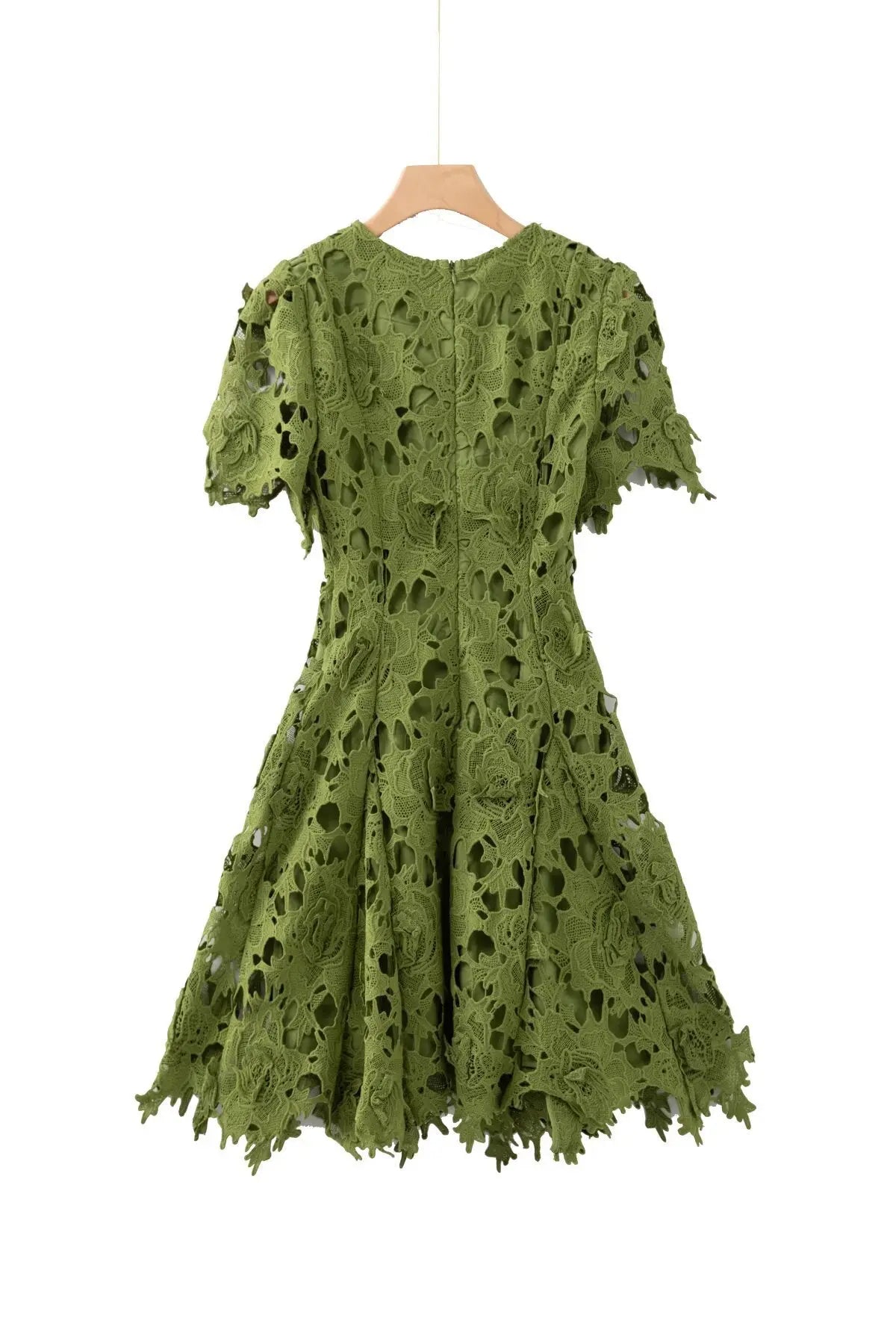 Green Hollow Mini Dress