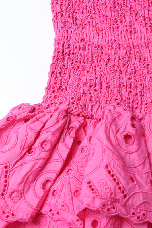 Layered Mini Dress in Fuchsia