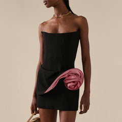 Floral Mini Dress in Black