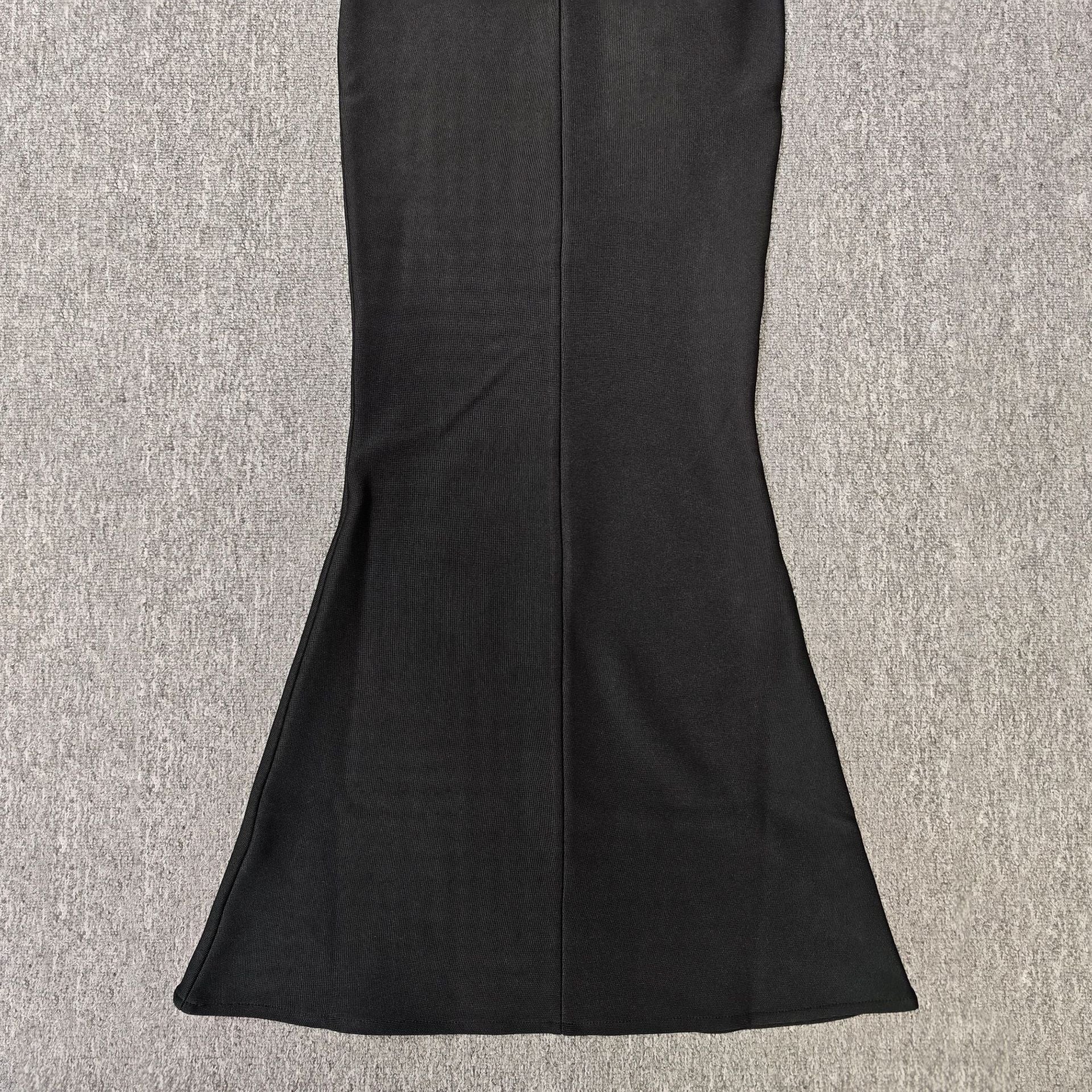 3D Flower Bandage Maxi Dress in Black