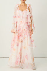 V-Neck Strap Maxi Dress - Pink