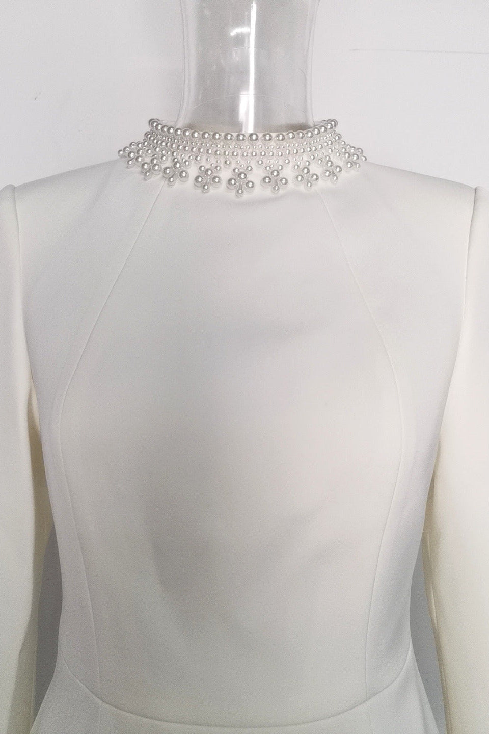 Cuffs Long Sleeve Mini Dress in White
