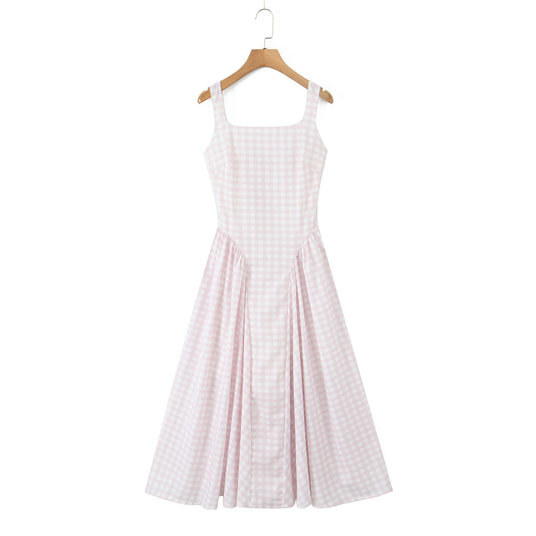 Midi Dress - Blush Gingham