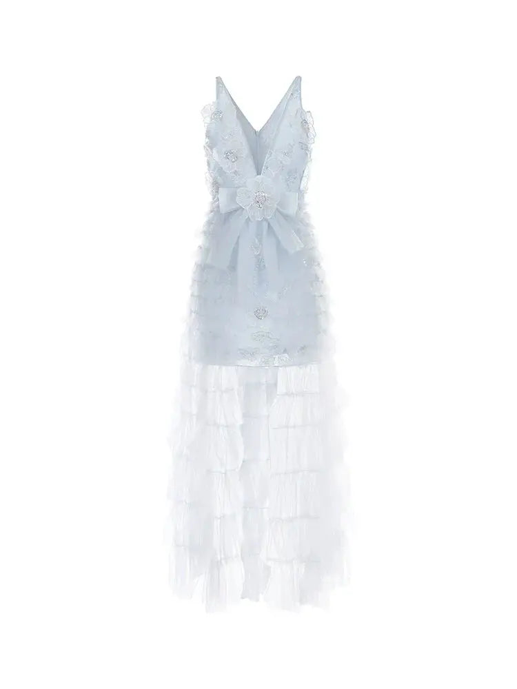 Light Blue Sleeveless Banquet Dress