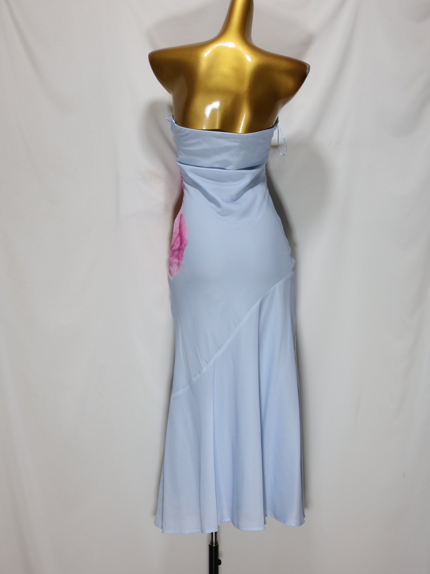 Light Blue Floral Print Midi Dress