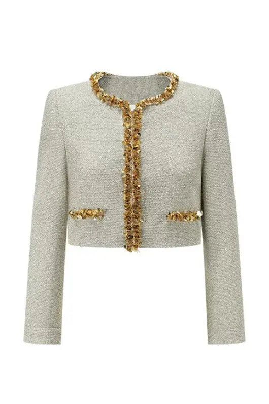 Sequin Jacket in Apricot