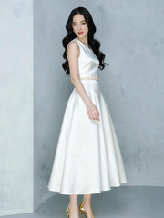 A-line Midi Dress with Belt